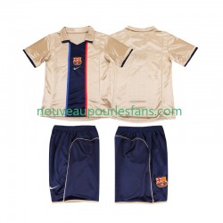 Maillot FC Barcelone 2001 Rétro Enfant Tenue Extérieur 2002 Manche Courte