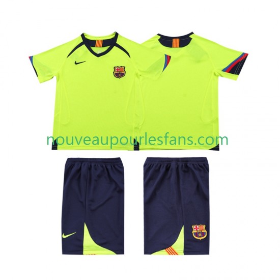 Maillot FC Barcelone 2005 Rétro Enfant Tenue Extérieur 2006 Manche Courte