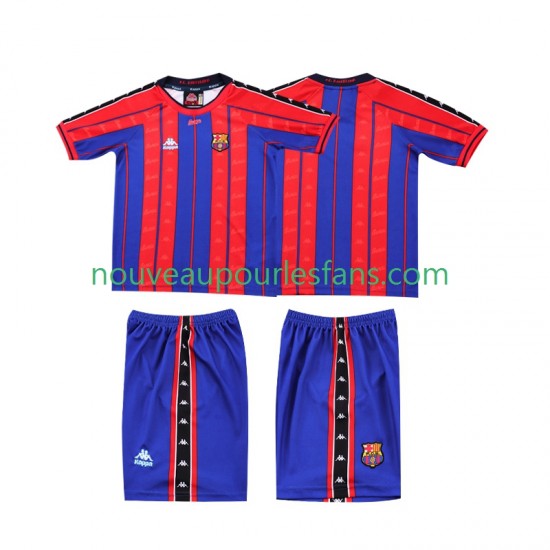 Maillot FC Barcelone 1997 Rétro Enfant Tenue Domicile 1998 Manche Courte