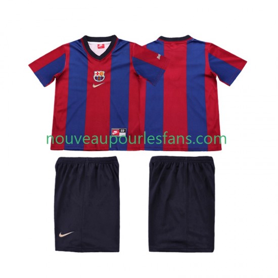 Maillot FC Barcelone Rétro Enfant Tenue Domicile 1999 1998 Manche Courte