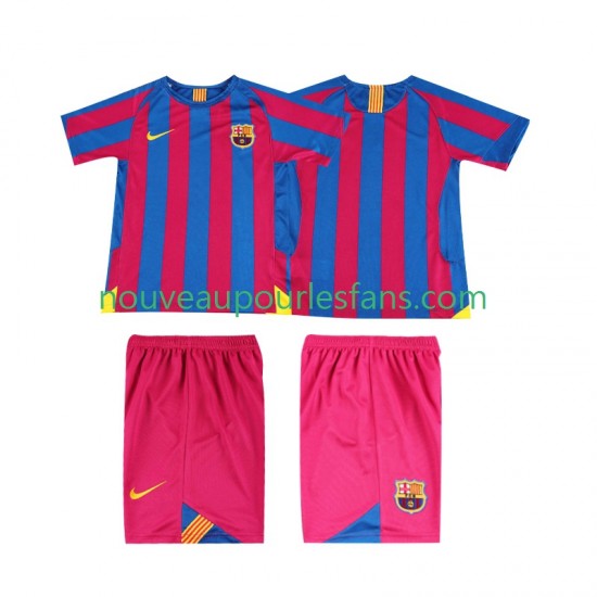 Maillot FC Barcelone 2005 Rétro Enfant Tenue Domicile 2006 Manche Courte