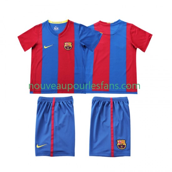 Maillot FC Barcelone 2007 Rétro Enfant Tenue Domicile 2006 Manche Courte
