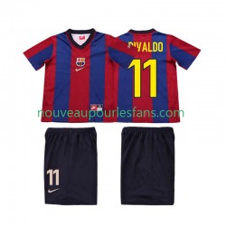 Maillot FC Barcelone Ronaldo 11 Rétro Enfant Tenue Domicile 1999 1998 Manche Courte