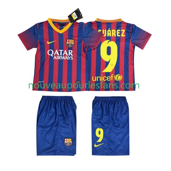 Maillot FC Barcelone SUARZE 9 2013 2014 Rétro Enfant Tenue Domicile Manche Courte