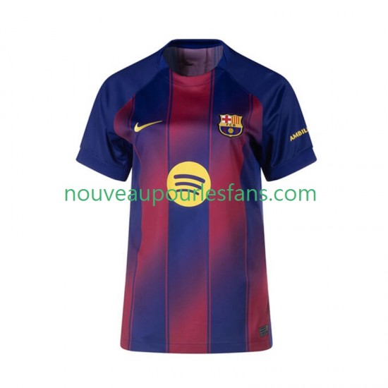 Maillot FC Barcelone Femme Tenue Domicile 2025-2026 Manche Courte