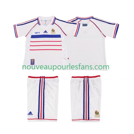 Maillot France Rétro Enfant Tenue Extérieur 1998 Manche Courte