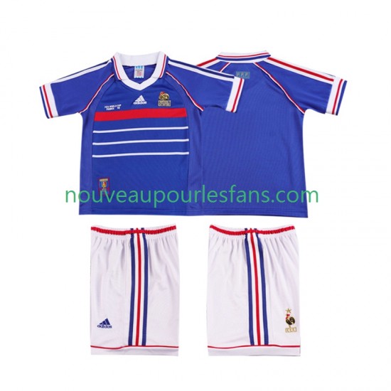 Maillot France Rétro Enfant Tenue Domicile 1998 Manche Courte