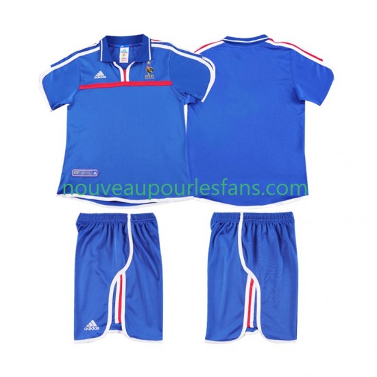 Maillot France 2000 Rétro Enfant Tenue Domicile Manche Courte