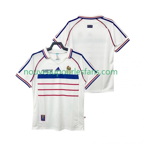 Maillot France Rétro Homme Tenue Extérieur 1998 Manche Courte