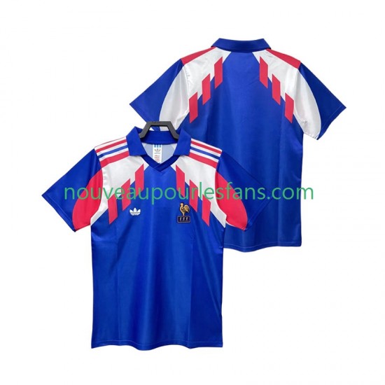 Maillot France 1990 Rétro Homme Tenue Domicile Manche Courte