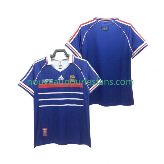 Maillot France Rétro Homme Tenue Domicile 1998 Manche Courte