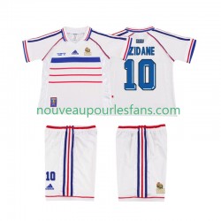 Maillot France ZIDANE 10 Rétro Enfant Tenue Extérieur 1998 Manche Courte