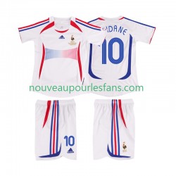 Maillot France ZIDANE 10 Rétro Enfant Tenue Extérieur 2006 Manche Courte