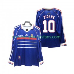 Maillot France ZIDANE 10 Rétro Homme Tenue Domicile 1998 Manche Longue