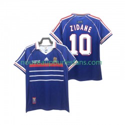 Maillot France ZIDANE 10 Rétro Homme Tenue Domicile 1998 Manche Courte