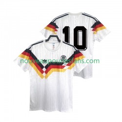 Maillot Allemagne 10 1990 Rétro Homme Tenue Domicile Manche Courte