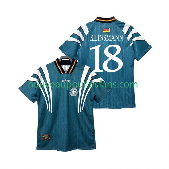 Maillot Allemagne KLINSMANN 18 1996 Rétro Homme Tenue Extérieur Manche Courte