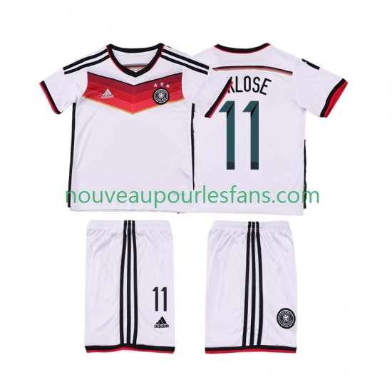 Maillot Allemagne KLOSE 11 2014 Rétro Enfant Tenue Domicile Manche Courte