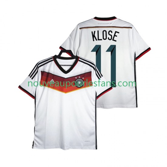 Maillot Allemagne Klose 11 2014 Rétro Homme Tenue Domicile Manche Courte