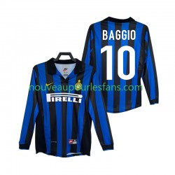 Maillot Inter Milan BAGGIO 10 Rétro Homme Tenue Domicile 1999 1998 Manche Longue