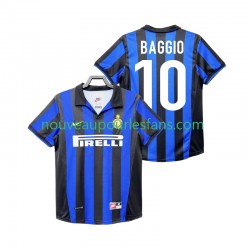Maillot Inter Milan BAGGIO 10 Rétro Homme Tenue Domicile 1999 1998 Manche Courte
