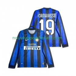 Maillot Inter Milan CAMBIASSO 19 2009 Rétro Homme Tenue Domicile 2010 Manche Longue