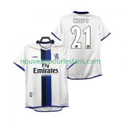 Maillot Inter Milan CRESPO 21 2003 2004 Rétro Homme Tenue Extérieur Manche Courte