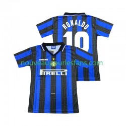 Maillot Inter Milan Ronaldo 10 1997 Rétro Homme Tenue Domicile 1998 Manche Courte