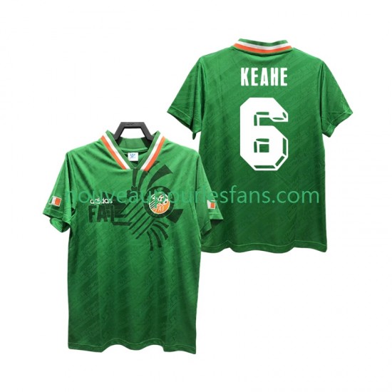 Maillot Irlande KEAHE 6 Rétro Homme Tenue Domicile 1994 Manche Courte