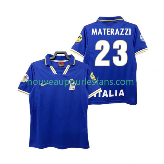 Maillot Italie MATERAZZI 23 1996 Rétro Homme Tenue Domicile Manche Courte