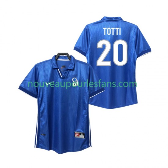 Maillot Italie Totti 20 Rétro Homme Tenue Domicile 1998 Manche Courte