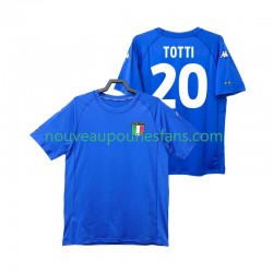 Maillot Italie Totti 20 2000 Rétro Homme Tenue Domicile Manche Courte