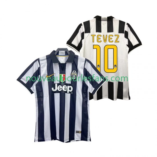 Maillot Juventus TEVEZ 10 2014 2015 Rétro Homme Tenue Domicile Manche Courte