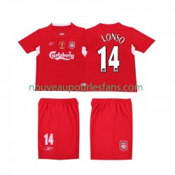 Maillot Liverpool ALONSO 14 LWP 2004 2005 Rétro Homme Tenue Domicile Manche Courte