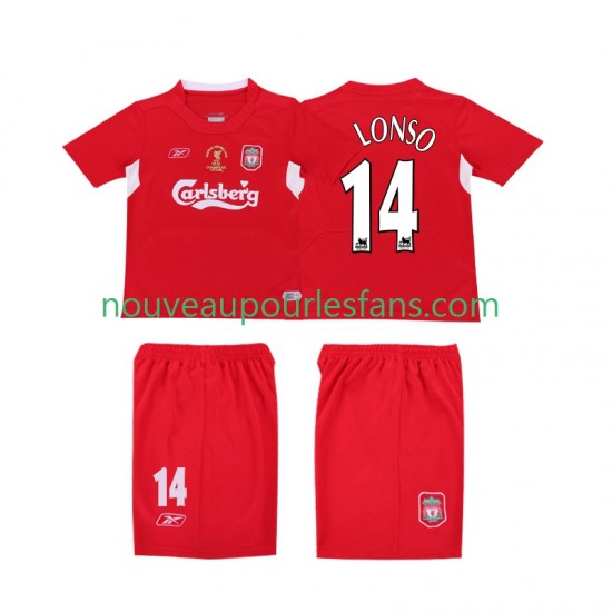 Maillot Liverpool ALONSO 14 LWP 2004 2005 Rétro Homme Tenue Domicile Manche Courte
