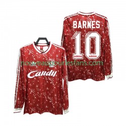 Maillot Liverpool BARNES 10 1989 1991 Rétro Homme Tenue Domicile Manche Longue