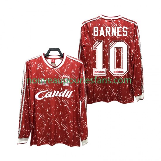 Maillot Liverpool BARNES 10 1989 1991 Rétro Homme Tenue Domicile Manche Longue