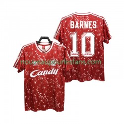 Maillot Liverpool BARNES 10 1989 1991 Rétro Homme Tenue Domicile Manche Courte