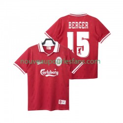 Maillot Liverpool BERGER 15 1996 Rétro Homme Tenue Domicile 1998 Manche Courte