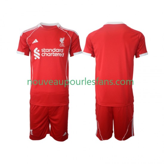 Maillot Liverpool Enfant Tenue Domicile 2025-2026 Manche Courte