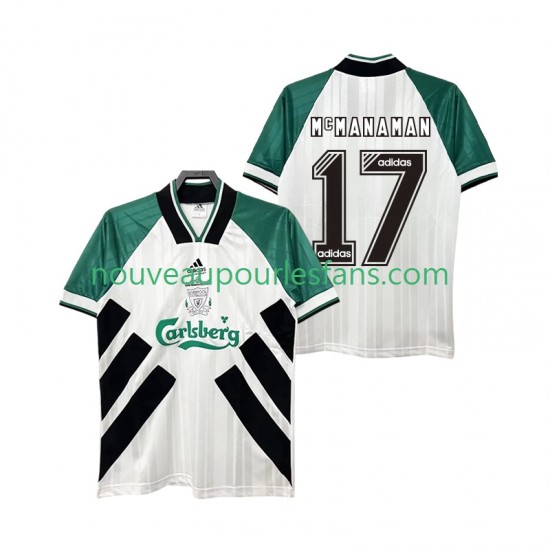 Maillot Liverpool MCMANAMAN 17 1993 1995 Rétro Homme Tenue Extérieur Manche Courte