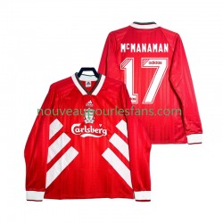 Maillot Liverpool MCMANAMAN 17 1993 1995 Rétro Homme Tenue Domicile Manche Longue