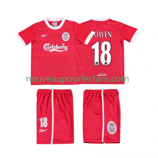 Maillot Liverpool OWEN 18 LWP 1997 Rétro Enfant Tenue Domicile 1998 Manche Courte