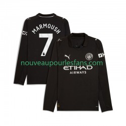 Maillot Manchester City Omar Marmoush 7 Homme Tenue Extérieur 2025-2026 Manche Longue