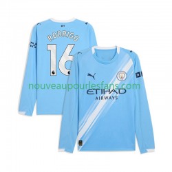 Maillot Manchester City Rodrigo Hernandez 16 Homme Tenue Domicile 2025-2026 Manche Longue