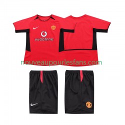 Maillot Manchester United 2004 Rétro Enfant Tenue Domicile 2002 Manche Courte
