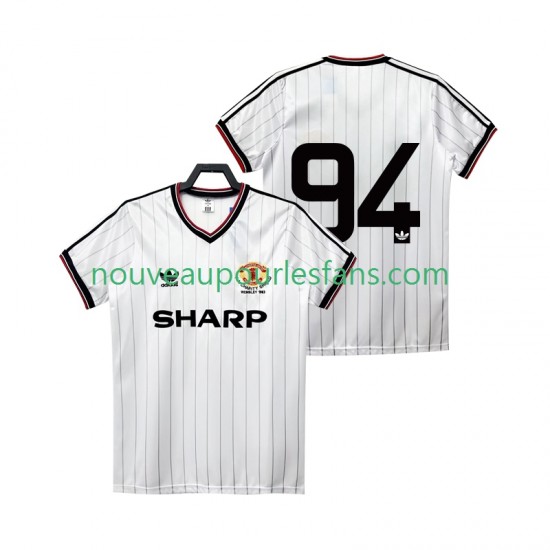 Maillot Manchester United 94 1983 1984 Rétro Homme Tenue Extérieur Manche Courte
