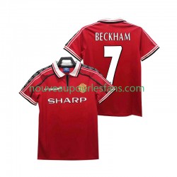 Maillot Manchester United BECKHAM 7 Rétro Homme Tenue Domicile 1999 1998 Manche Courte