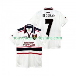 Maillot Manchester United Beckham 7 Rétro Homme Tenue Extérieur 1999 1998 Manche Courte