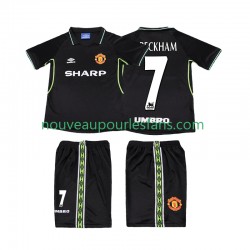 Maillot Manchester United Beckham 7 Rétro Enfant Tenue 3ème 1999 1998 Manche Courte